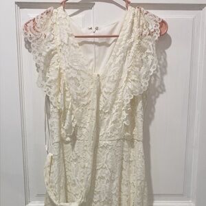 Elegant Cream Lace Dress